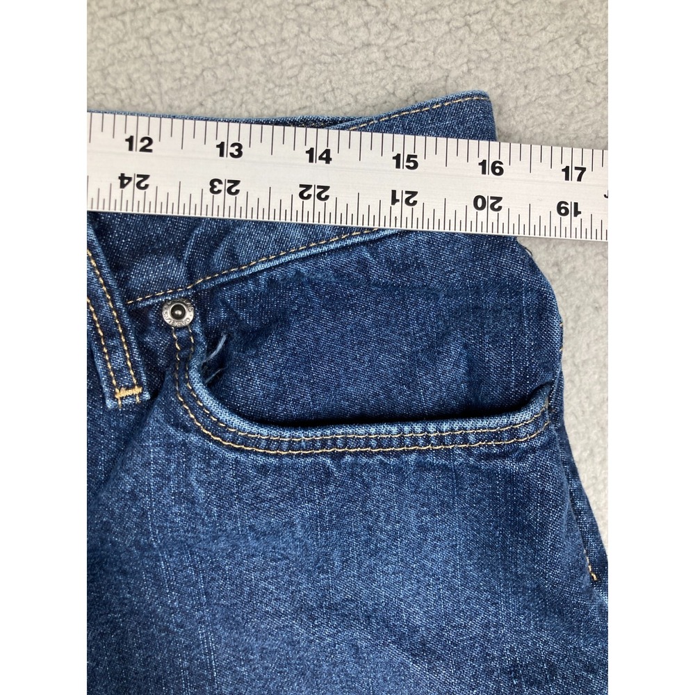 Cabela's Casuals Flannel Lined Jeans Women 14 Long Blue Denim Plaid Insulated - Picture 4 of 16